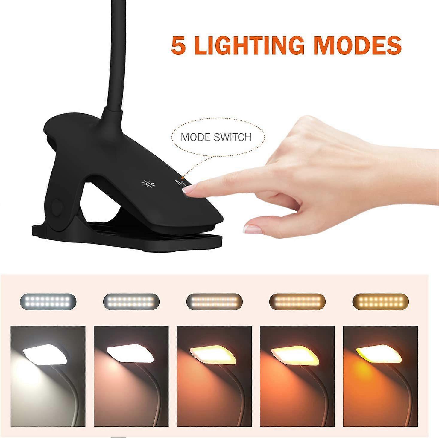 Dimmable Brightness Reading Lamp, 360 Adjustable Flexible Neck
