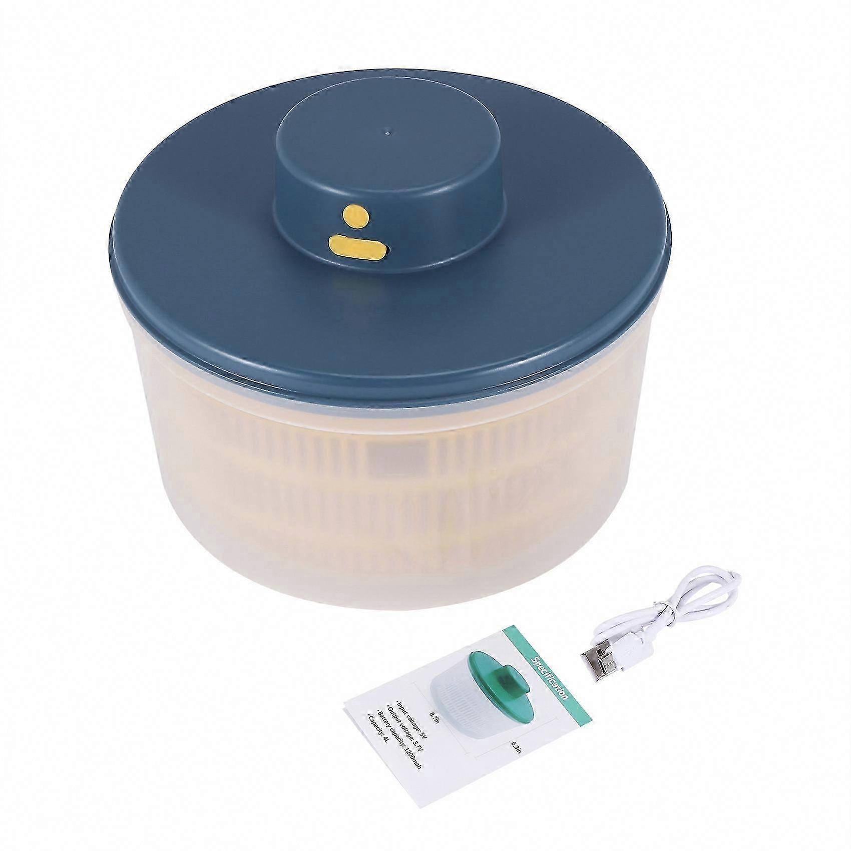 USB Rechargeable Electric Salad Spinner - Quick Drying Lettuce Vegetable Fruit Dryer
