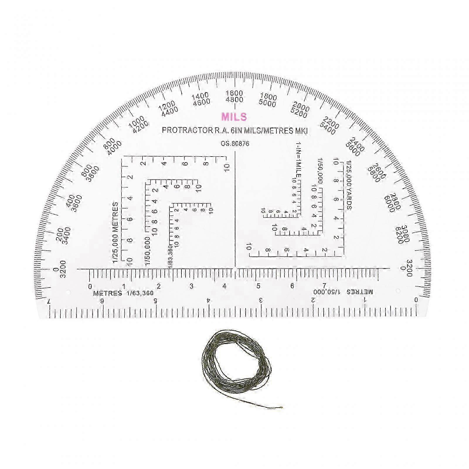 Clear Dual-Scale Protractor for Technical Drawing