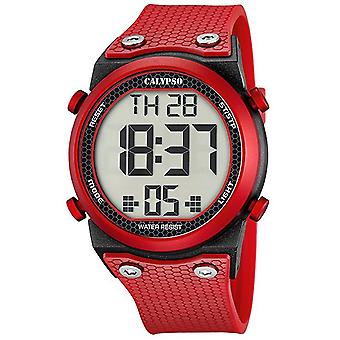 Calypso Color Splash Quartz Digital Man Watch with K5705/5 Rubber Bracelet