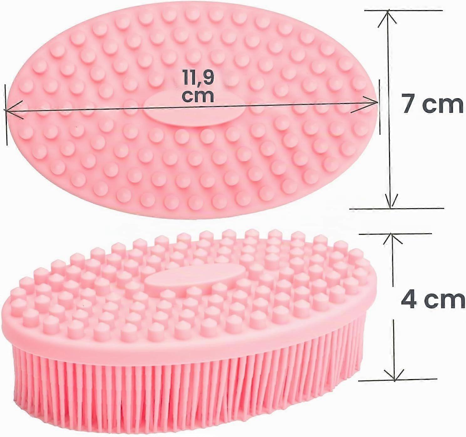Soft silicone shower wall cleaning brush, pink