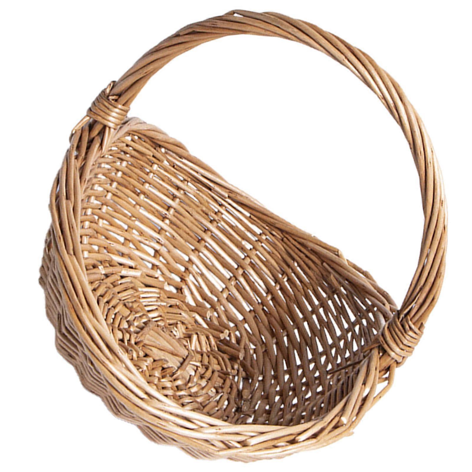 Light Brown Wicker Picnic Basket Empty Basket for Candy Storage