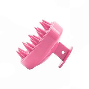 For Deep Scalp Cleansing: Scalp Massage Brush, Rose Red with Soft Silicone Bristles