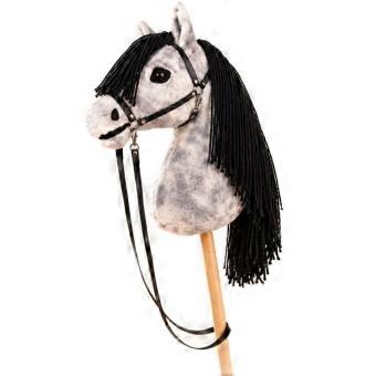 Handheld Hobby Horse with Plush Head and Reins, Ready-to-Use Horse Character Prop for Family Pretend Play, Stage Performances and Themed Use