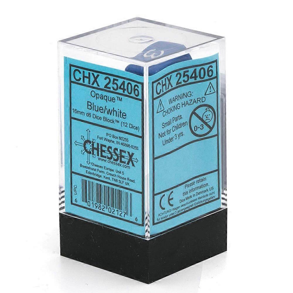 BLUE/WHITE Sharp-edged Unique D7 Die Set Dice Opaque Polydheral (7 Dice Set)