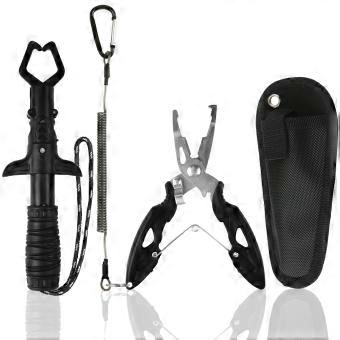 Fish Lip Gripper Pliers & Fish Lip Gripper Set Upgraded Muti-Function Hook Remover Split Ring Pliers for Ice Fishing Gear