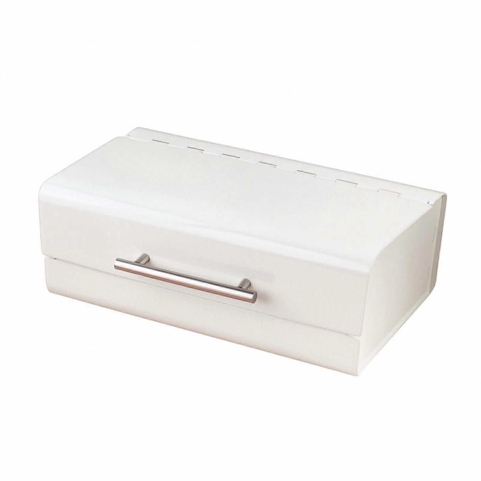 Galvanized Bread Box with Hinged Lid | Space-Saving square shape, Metal Storage