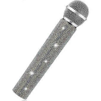 Glitter Rhinestone Pretend Stage Microphone
