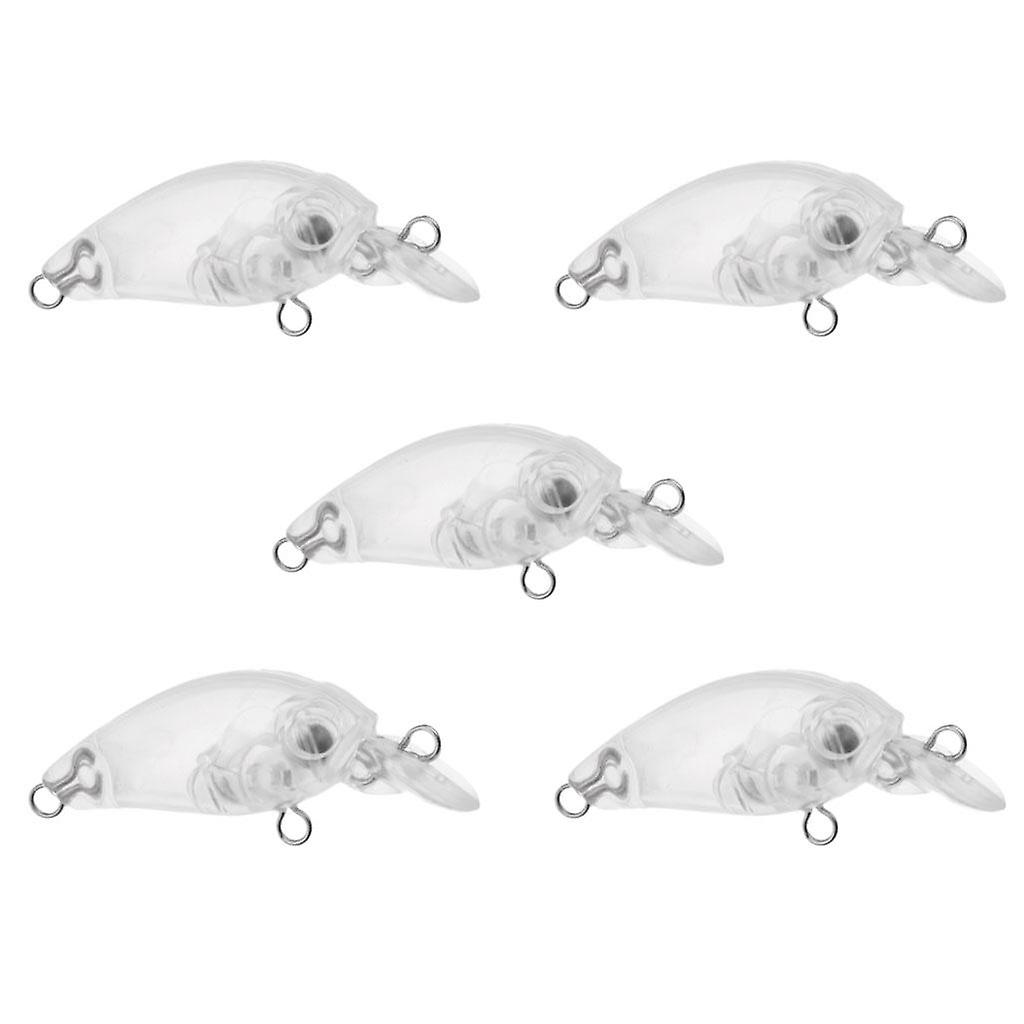 5 Stück unbemalte harte Angelköder Blank Crankbaits DIY Angelkörper 4,7 cm