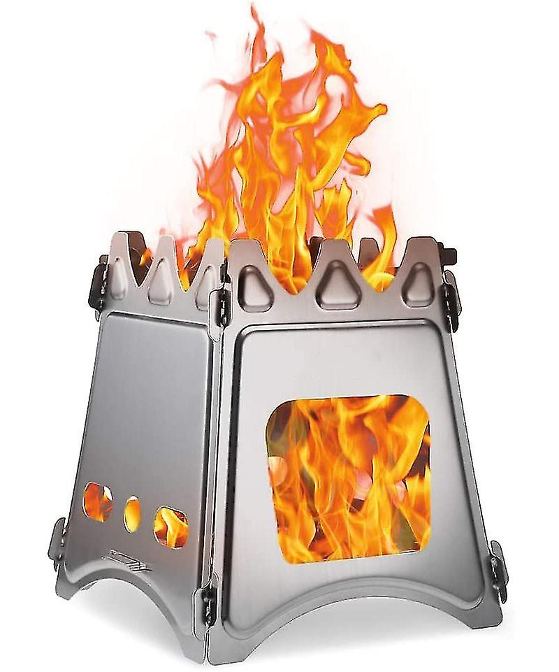 Poêle de camping Poêle à bois Portable Compact En Acier Inoxydable Pour Pique-nique
