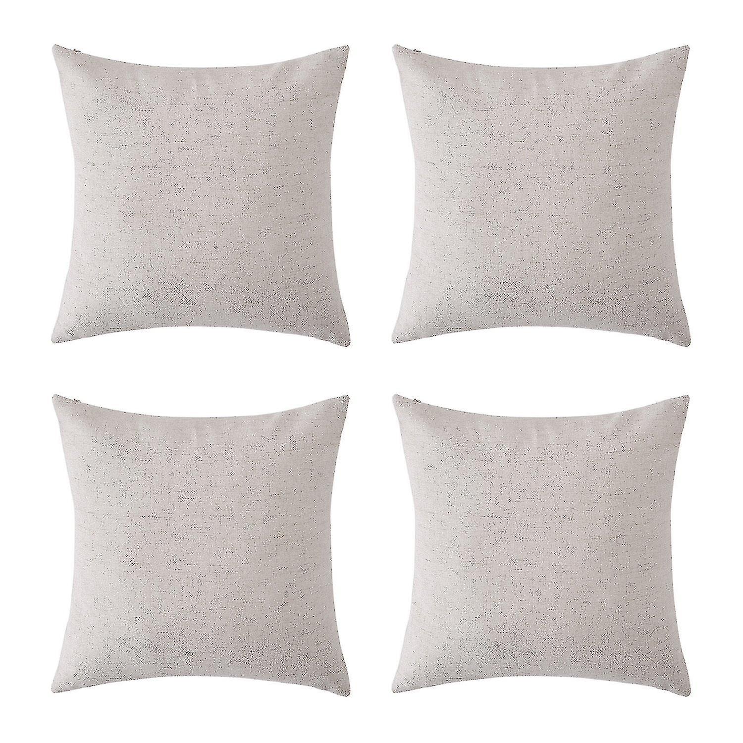 ブランクピローカバースロークッションカバーフェイクリネンルック装飾ピローカ