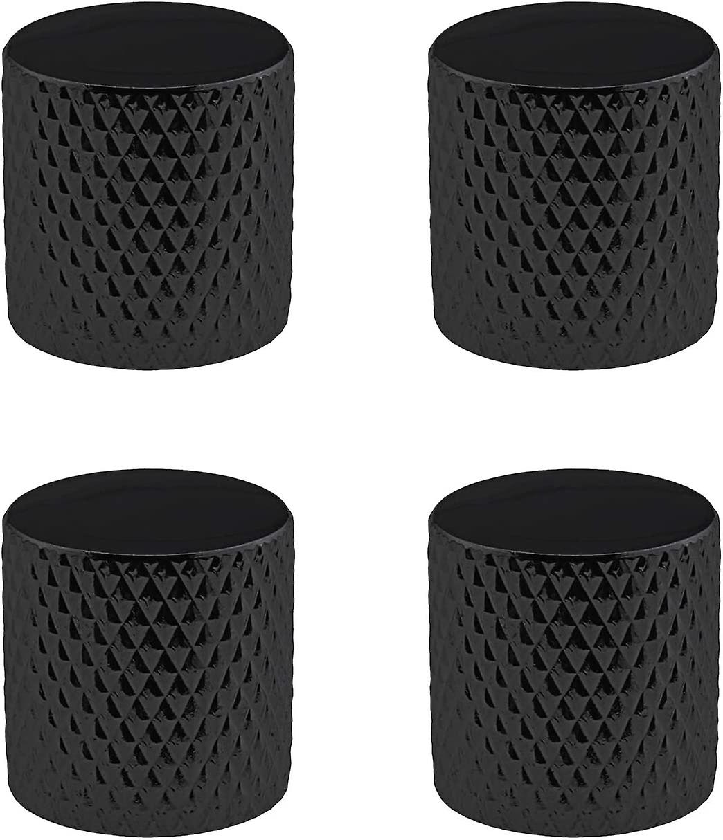 4 metal volume control knobs for electric guitar and bass diameter 6mm black