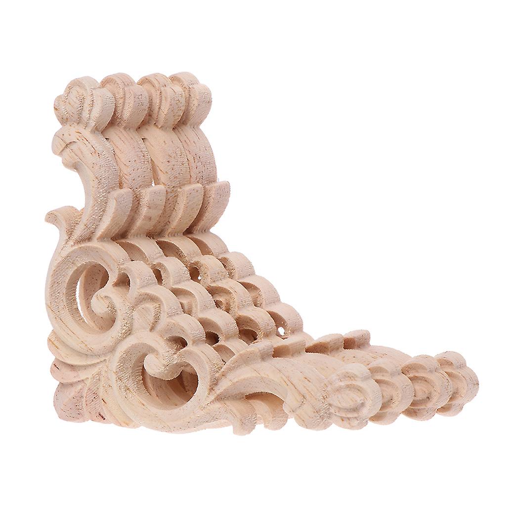 4pcs/σετ ξυλόγλυπτο γωνιακό onlay applique άβαφο ντουλάπι πλαισίου deca