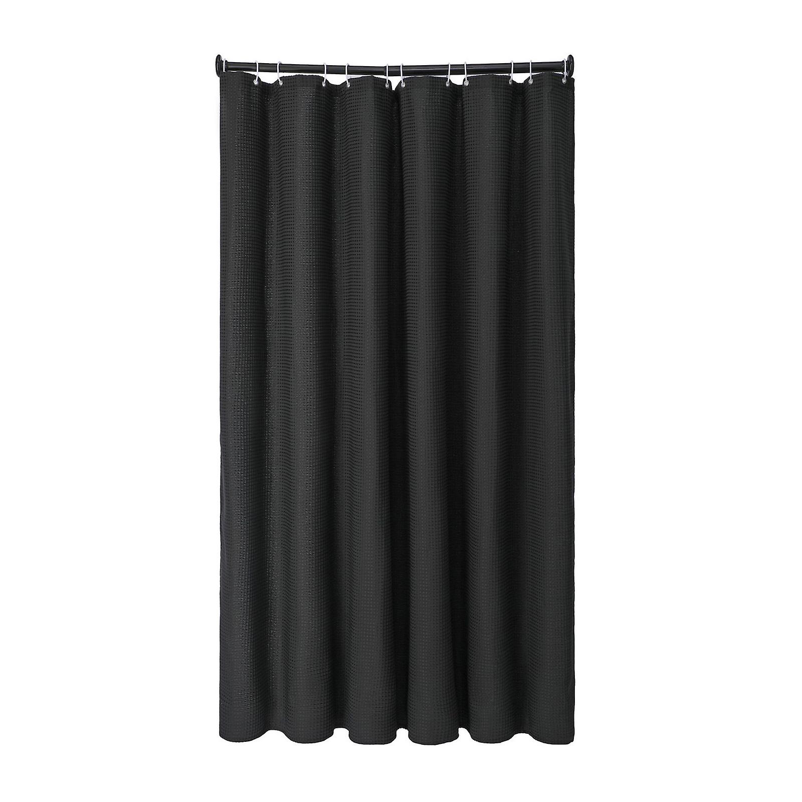 Shower Curtain With 12 Metal Grommets And Hooks Solid Bath Curtains