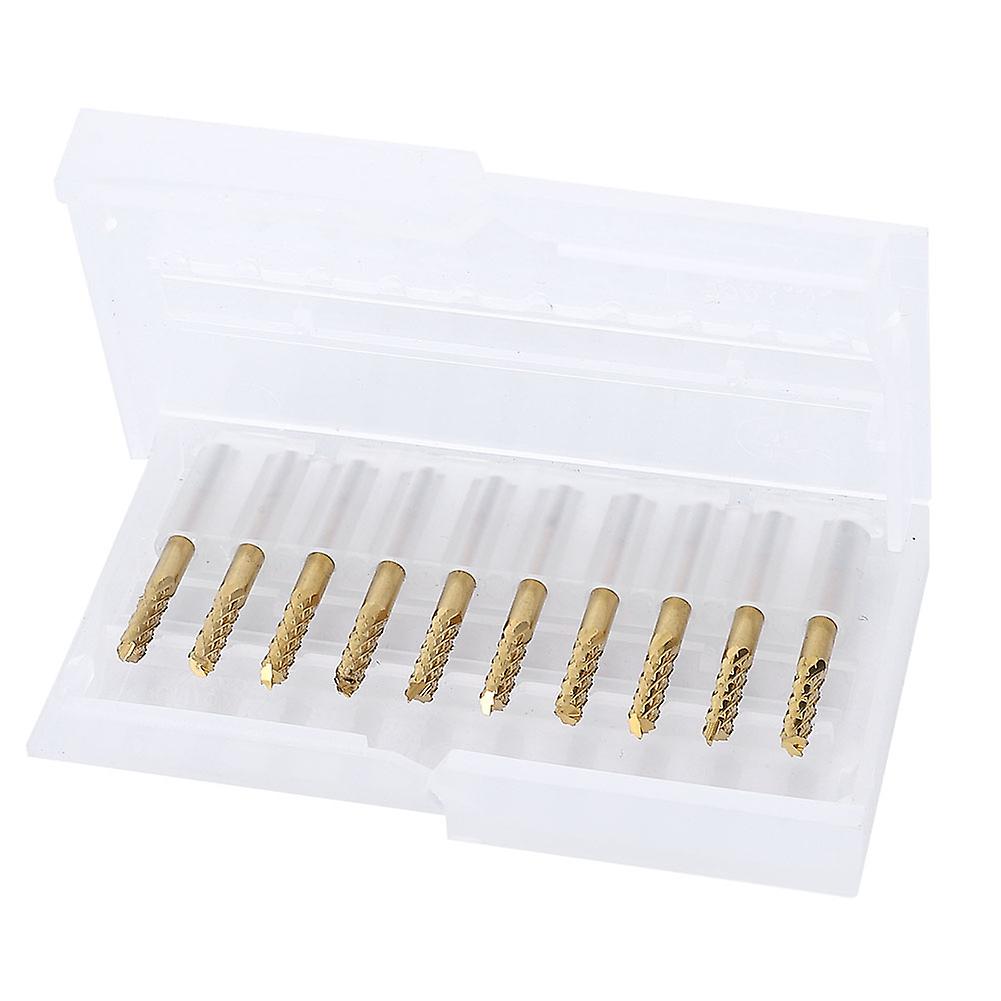 10pcs 3.175mm Carbide End Mill 1/8" Shank Titanium Coated CNC PCB Engraving Bit