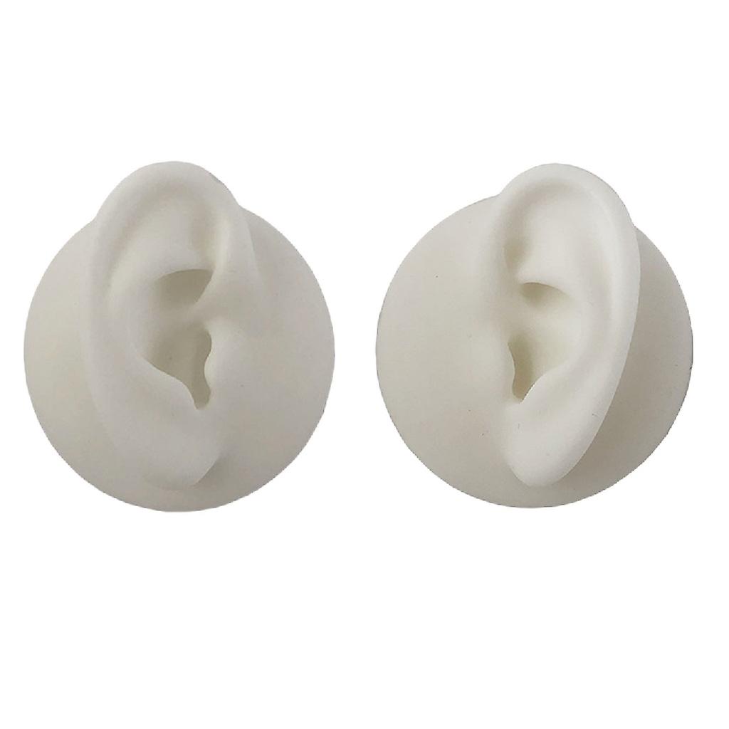 1 Pair Soft Silicone Ear Model Body Part for Practicing Ear Studs Display