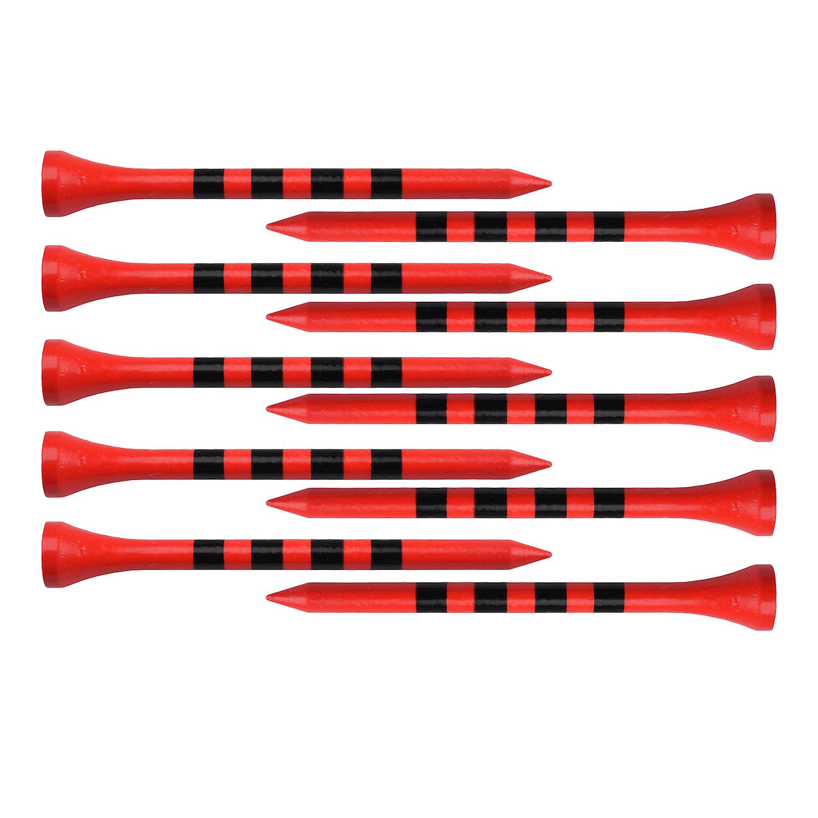 100pcs Bamboo Golf Tees Stripe Mark Scale High Performance 70mm Red
