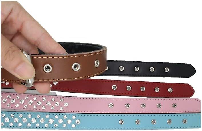 Rhinestone dog collar, adjustable, sparkling crystals, pink, size S