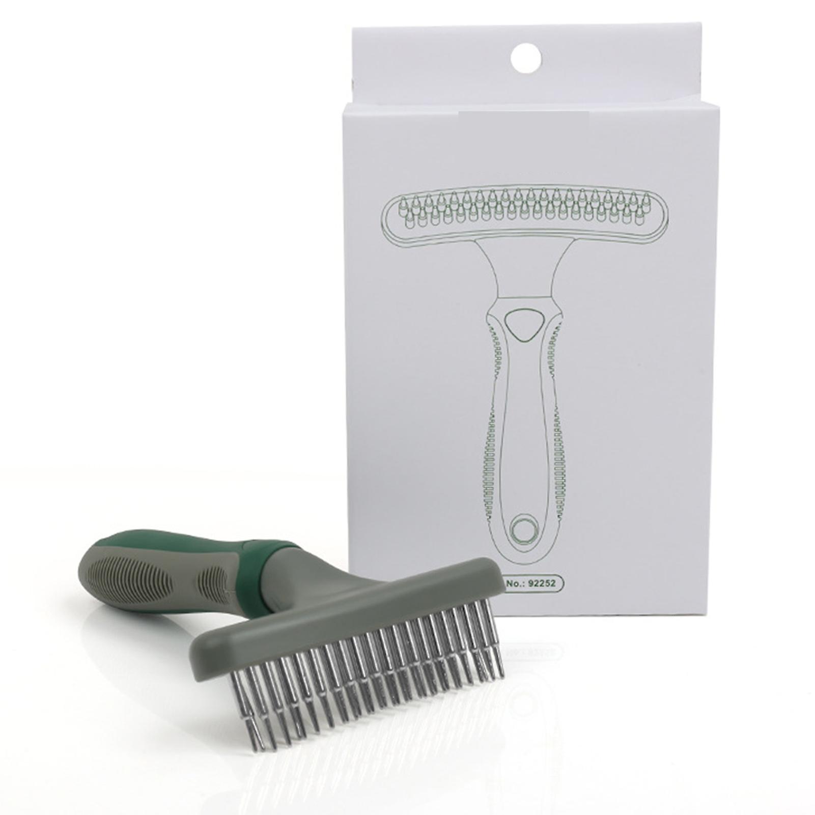 Shedding Undercoat Rake Comb For Dog Ergonomic Design Handle Safe Dematting Comb For Small Medium Large Pet