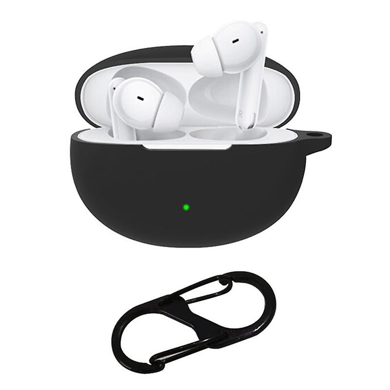 Silicone Case for Oppo Enco Free 3 Bluetooth Earphone Charging Case Sleeve Cover with Buckle-Black