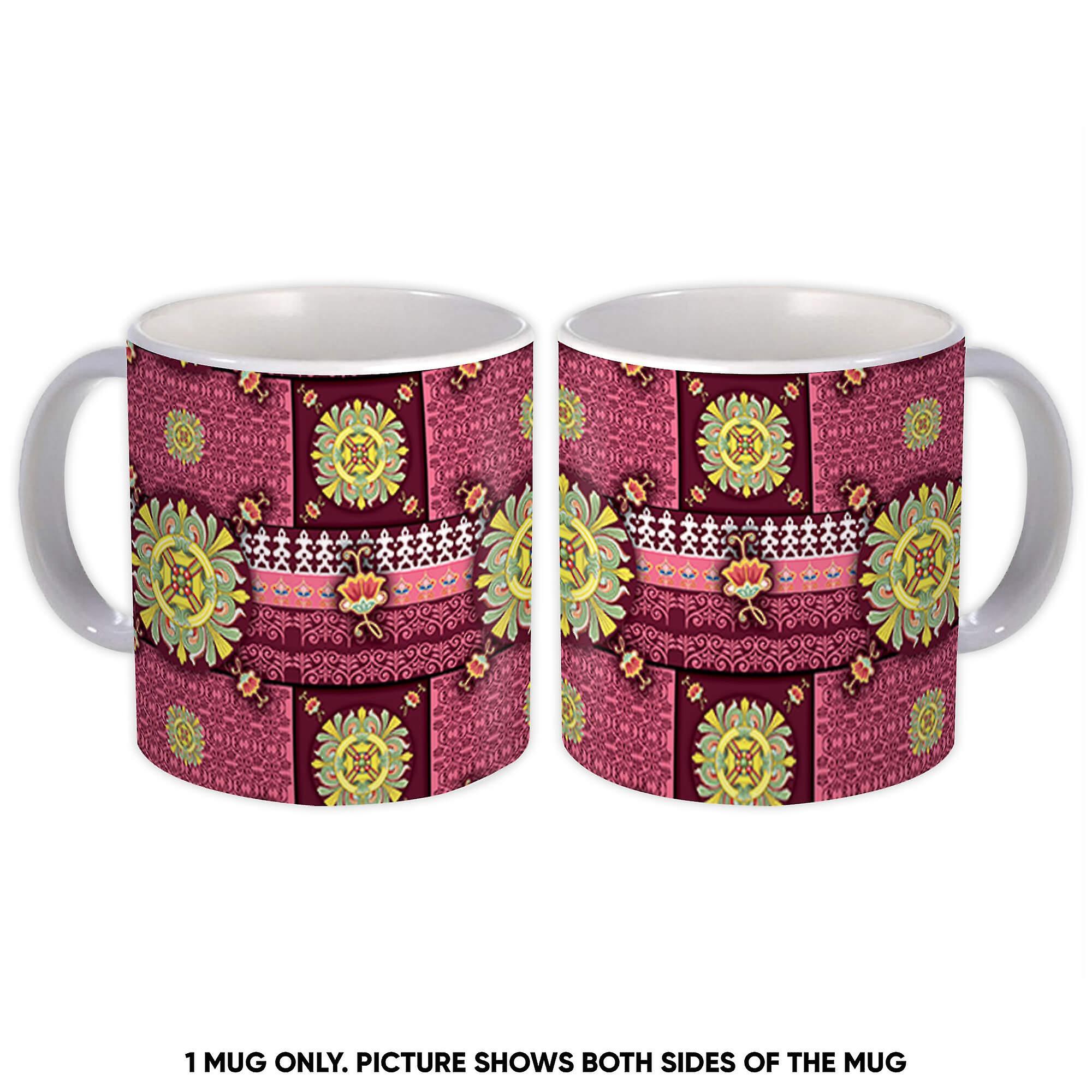 Gift Mug: Arabesque Pattern Fabric