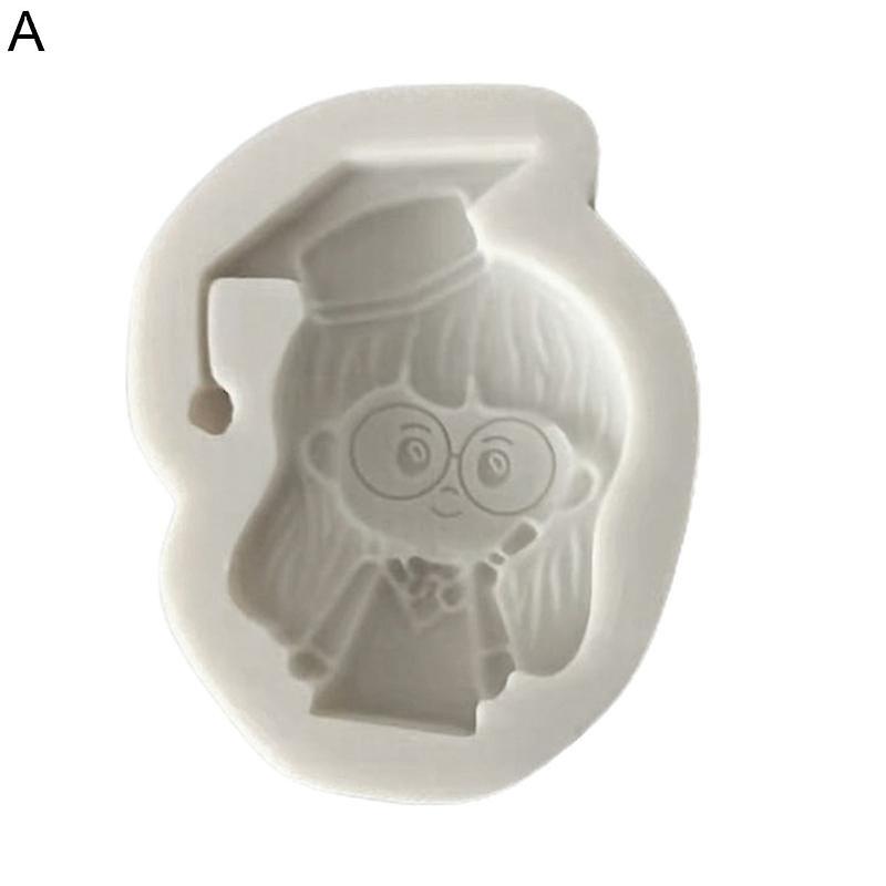 Fondant Mold Student Pattern DIY Silicone Graduation Ceremony Candy Mold for Party