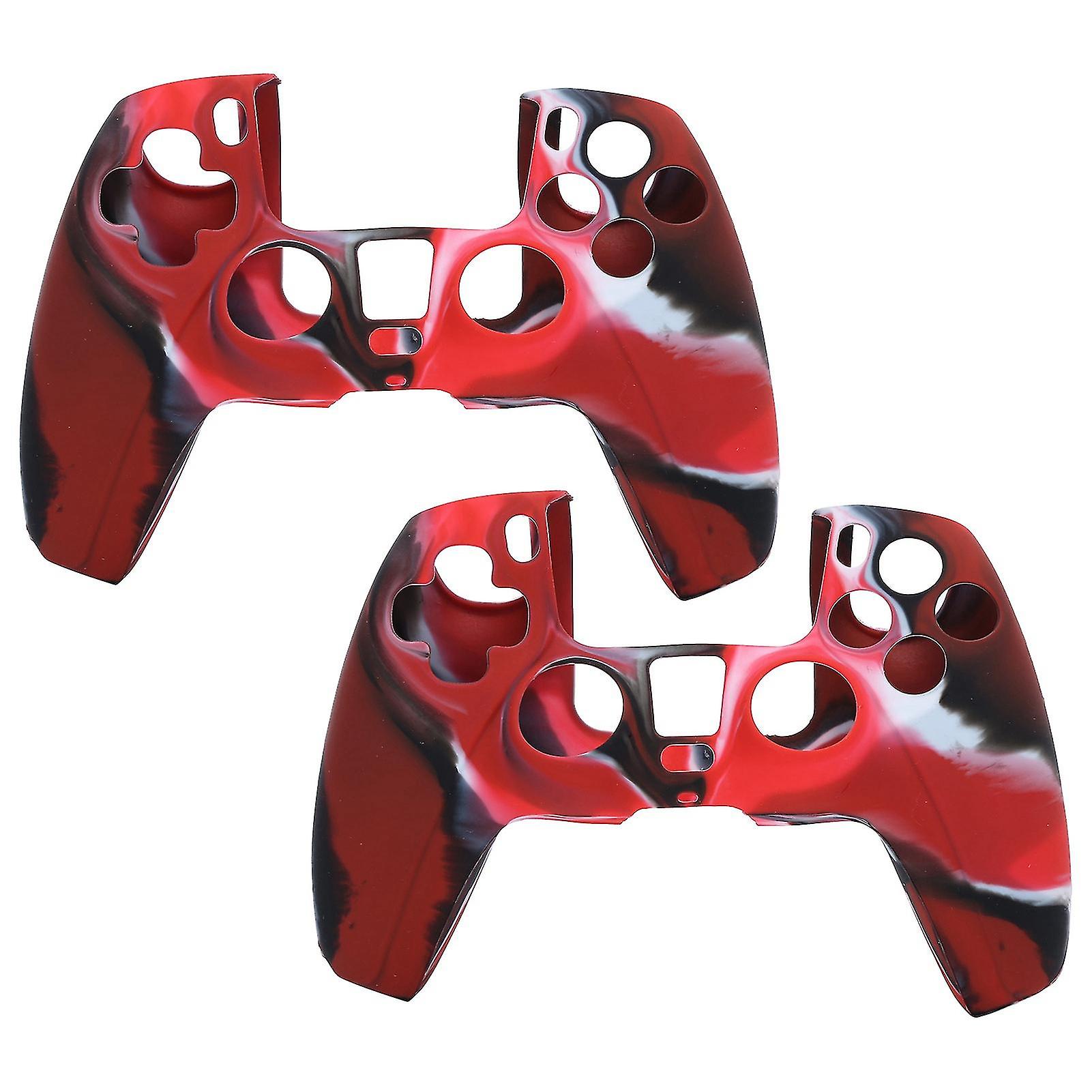 Camo Red Silicone Protective Cover for PS5 Controller: Dust-Proof, Comfortable Grip