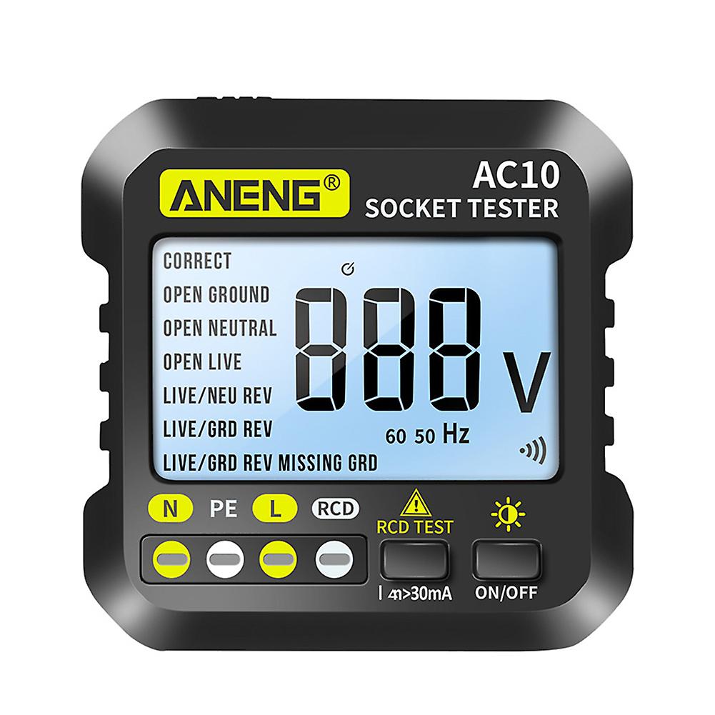 Aneng Ac10 Socket Tester Plug Detector Zero Line Plug Polarity Phase Check Phase Detector Us/eu Plug Multimeter Digital Tester