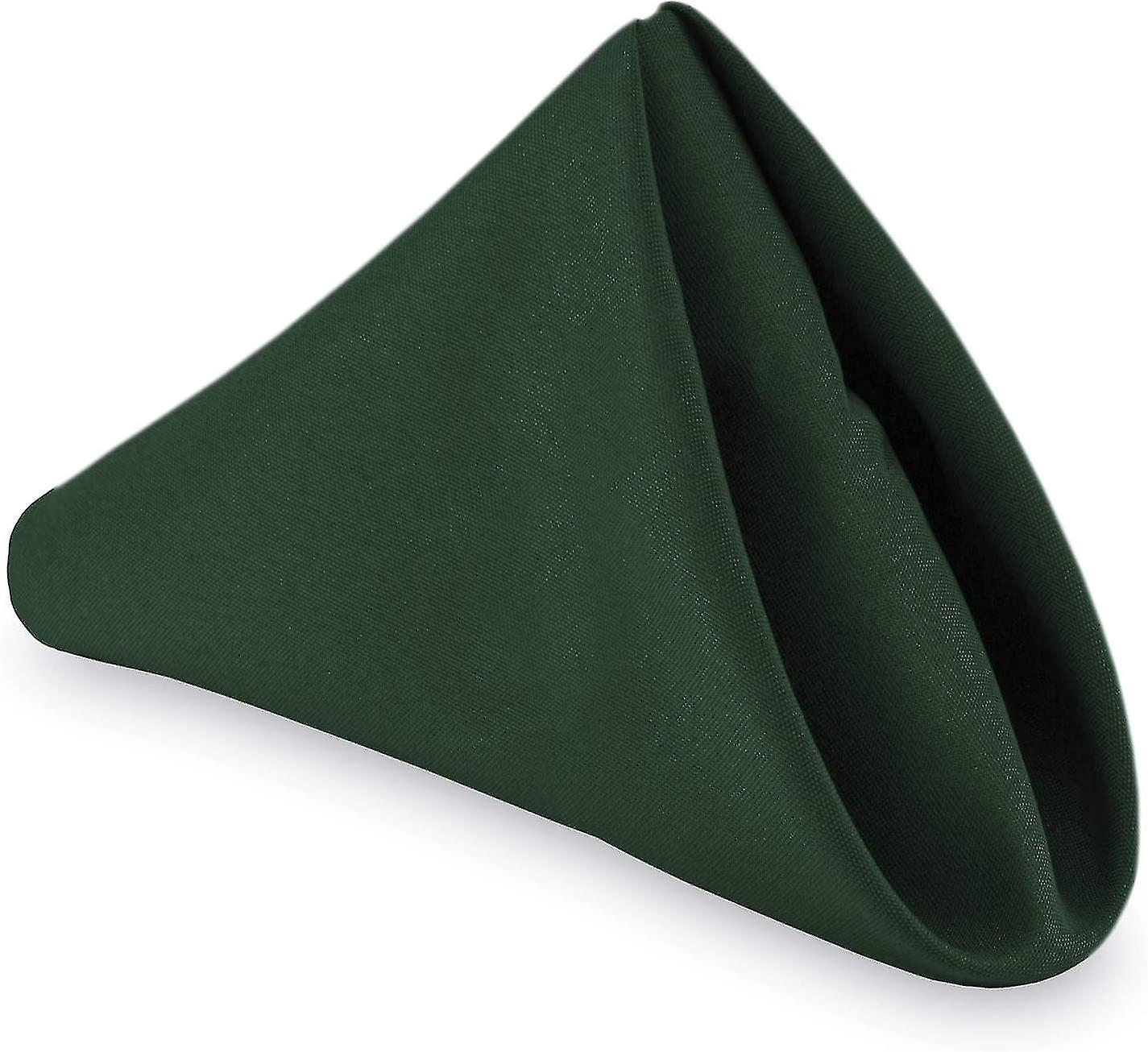 1 Dozen 17" Cloth Dinner Table Napkins - Machine Washable Quality Polyester Fabric - Green