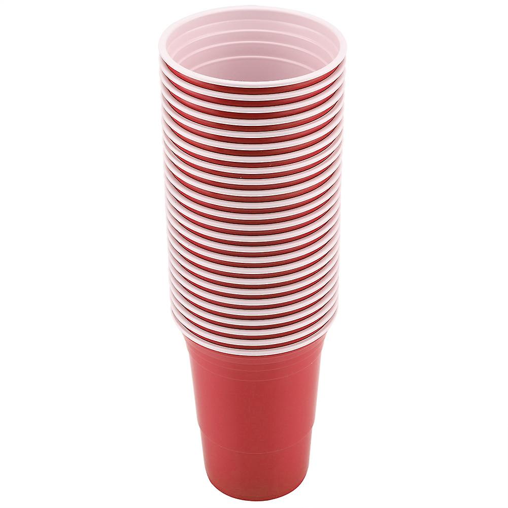 Beer Pong Set 25 Red Cups 450ml 3.66x2.48x4.72in Durable PS Plastic