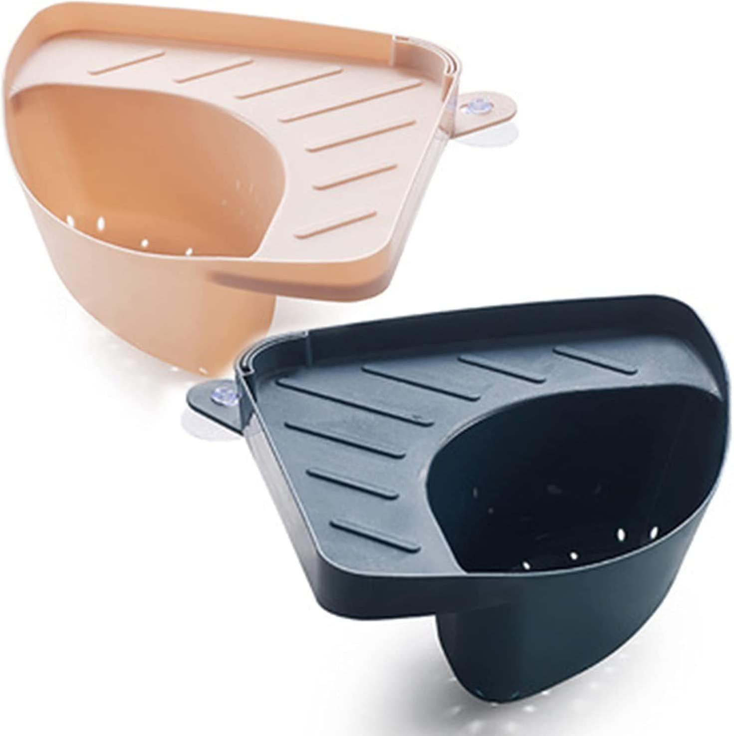 Triangular Sink Storage Rack Triangular Sink Storage Rack Shelf Sink Drain For Kitchen Bathroom Corner Holder Bin Food Catche Filter 2pcs