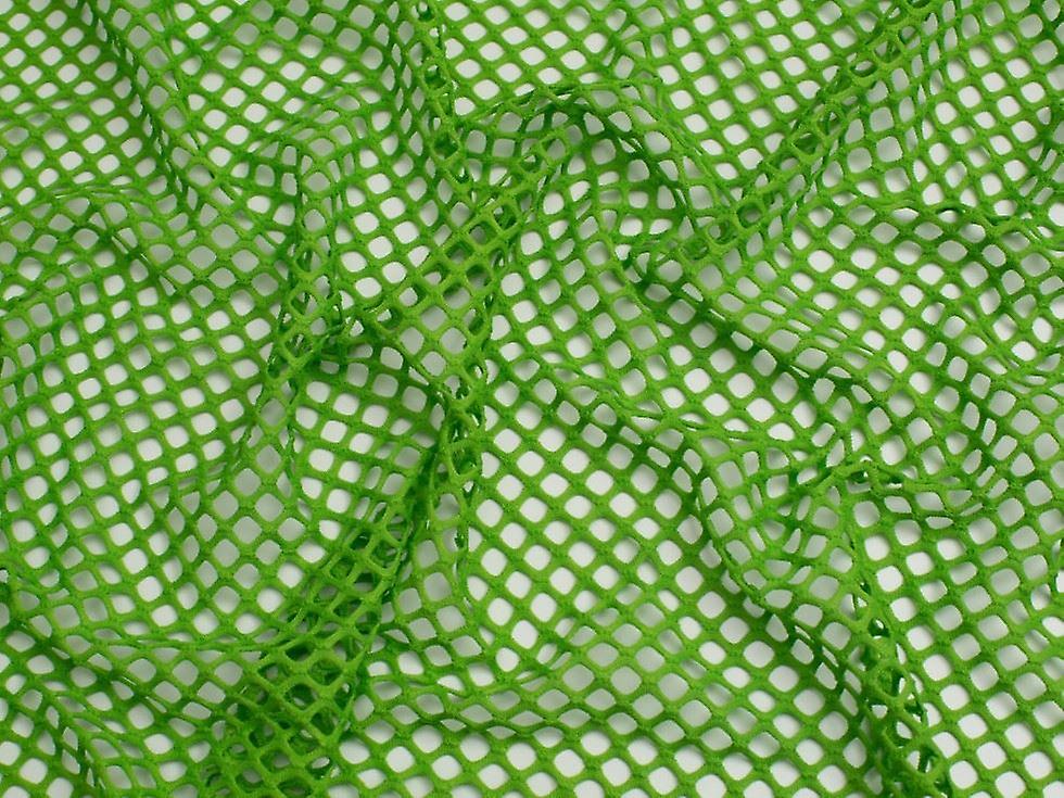Minerva Core Range Chunky Fish Net Mesh Fabric Lime Green - per metre