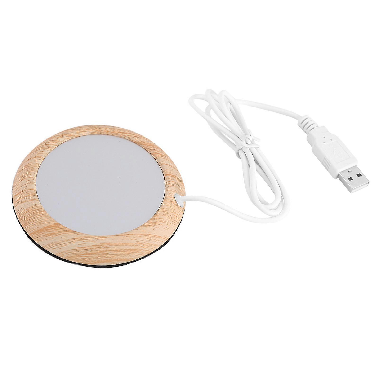Uadme Milk Mug Warmer, Wood Grain Electric Coffee Warmer Mat Beer Warmer USB Plate Warmer Cup Warmer Coffee Gift for Heating Teapots Milk Bottles Plat
