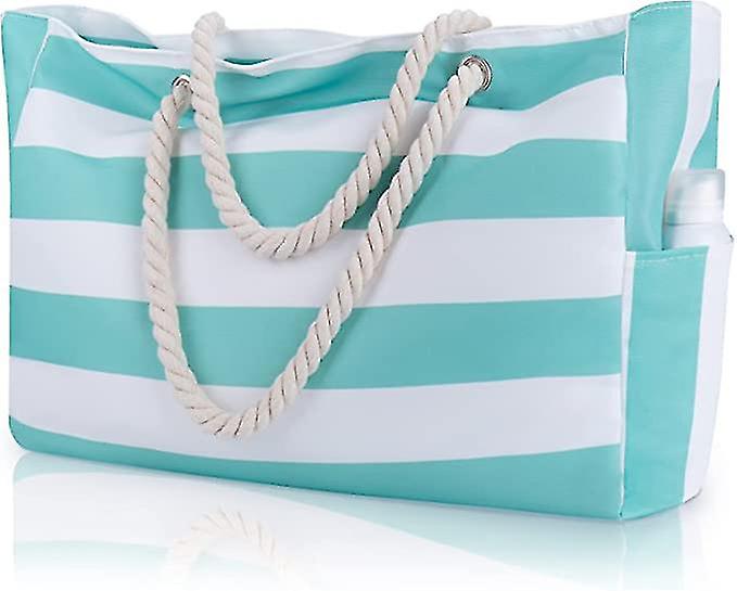 Borsa da spiaggia, borsa da bagno grande, borsa da mare impermeabile con zip, borsa piscina, borsa da spiaggia grande XXL Family Verde