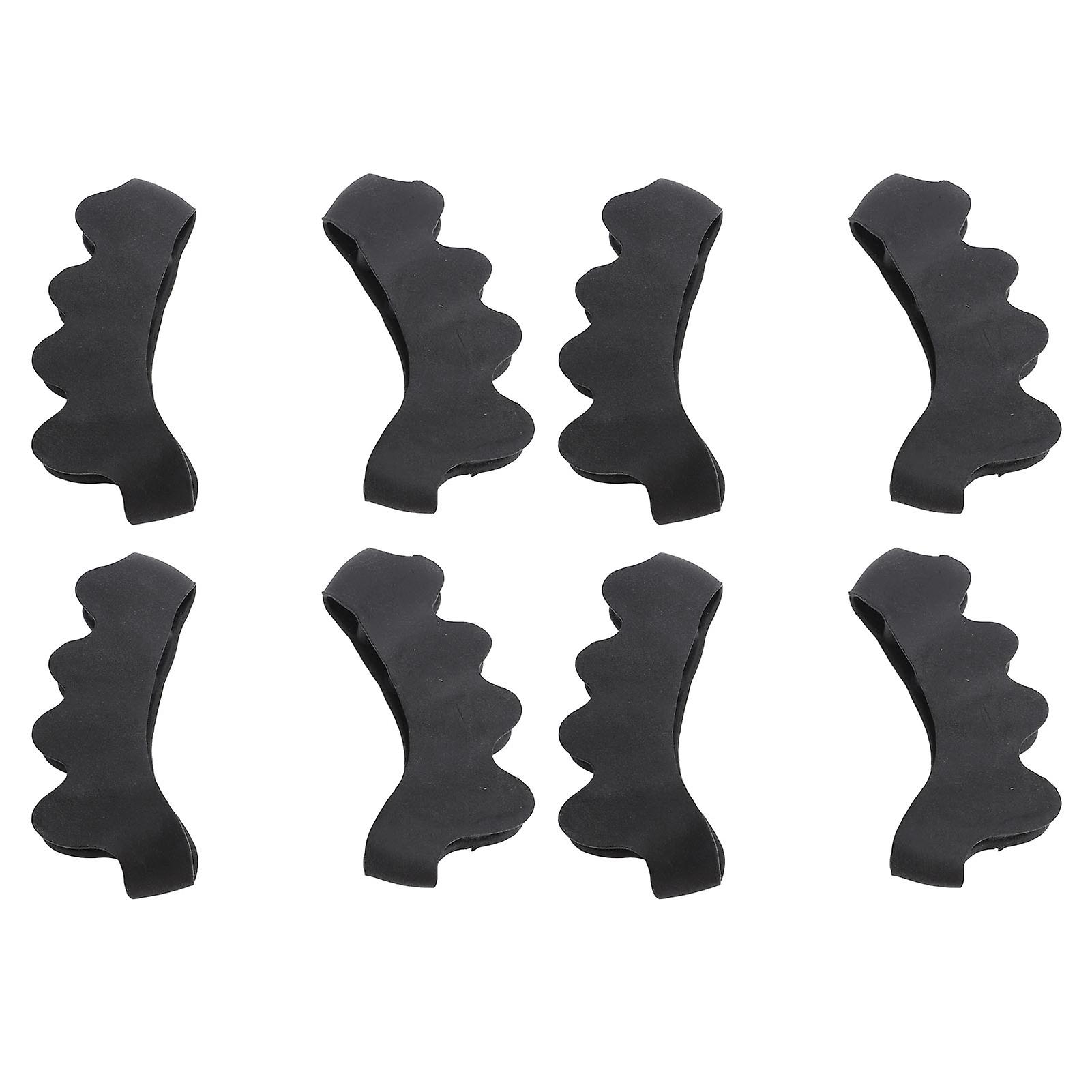 8PCS Toe Separator Silicone Ergonomic Design Easy to Clean Overlapping Toes Corrector for Women Men Black