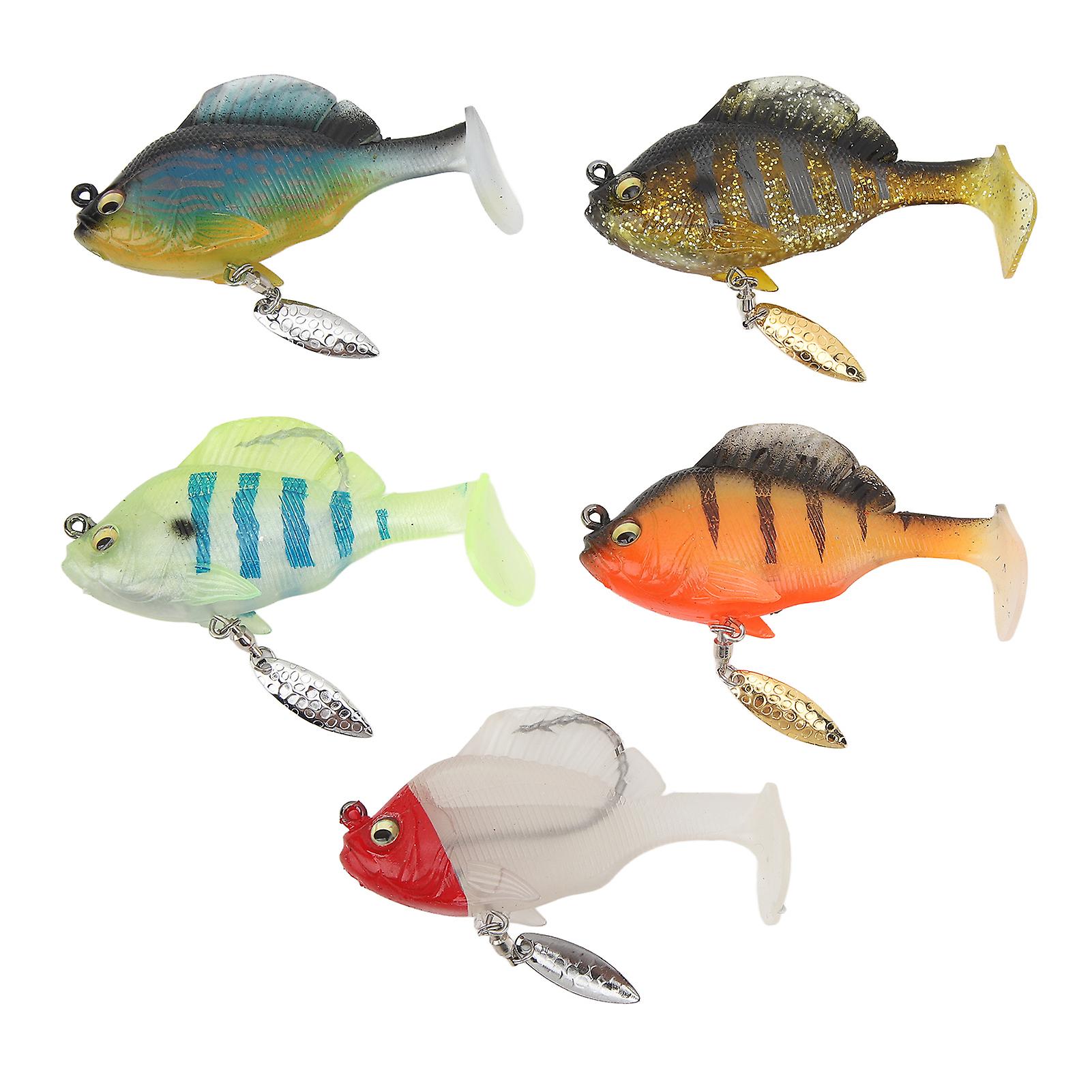 5pcs Soft Angelköder für Barsche 18g 8cm Paddle Tail mit Spinner Lifelike Kunstköder