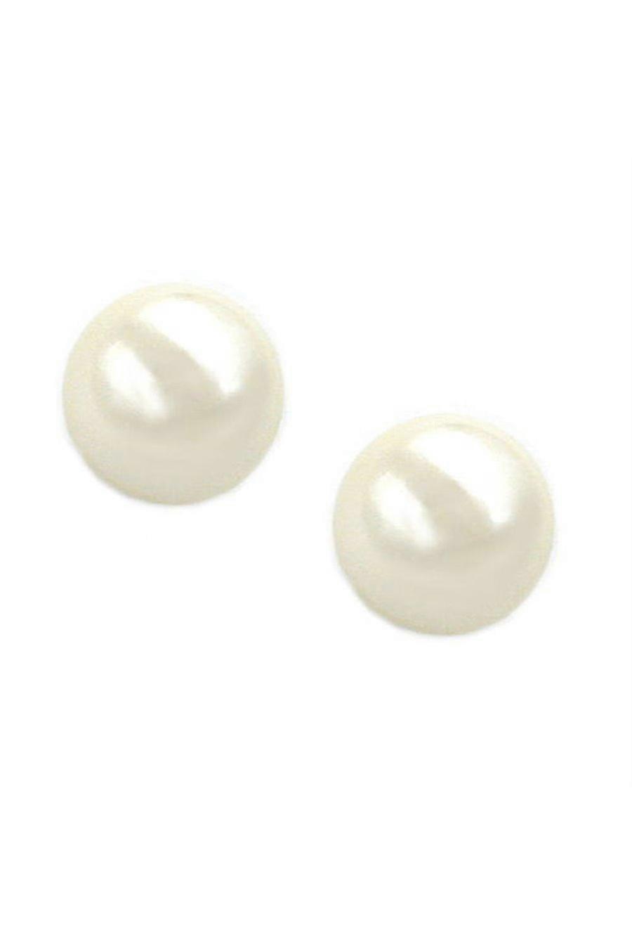 Earrings White Bead 8mm Silver 925 - Gl90808
