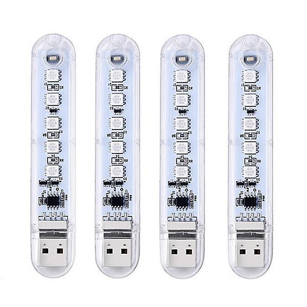 Mini Usb 2w Smd5050 Rgb 5 Led Camping Night Light For Power Bank Notebook Computer Dc5v