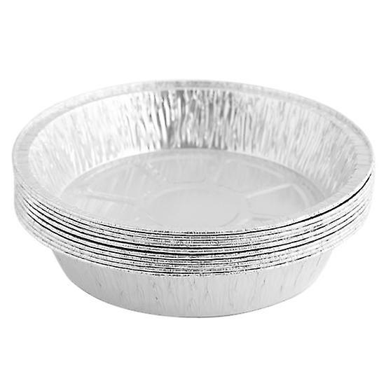 10Pcs Foil Bowl Oil-proof Heat-resistant Non-stick Stackable Recyclable Storing Round Meal Prep Aluminum Foil Pan for Barbecue