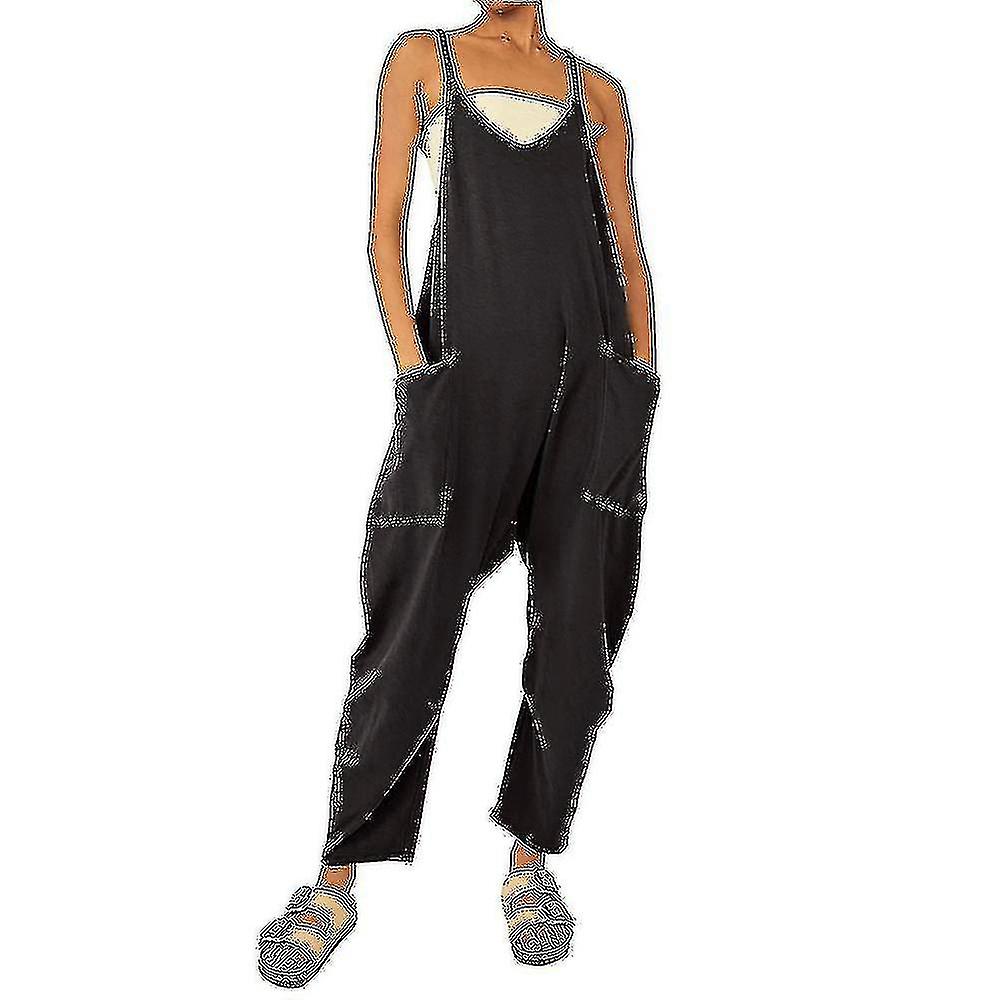 Kvinders afslappede overdimensionerede overalls Harem lange cykelbukser Dungarees Baggy jumpsuit []
