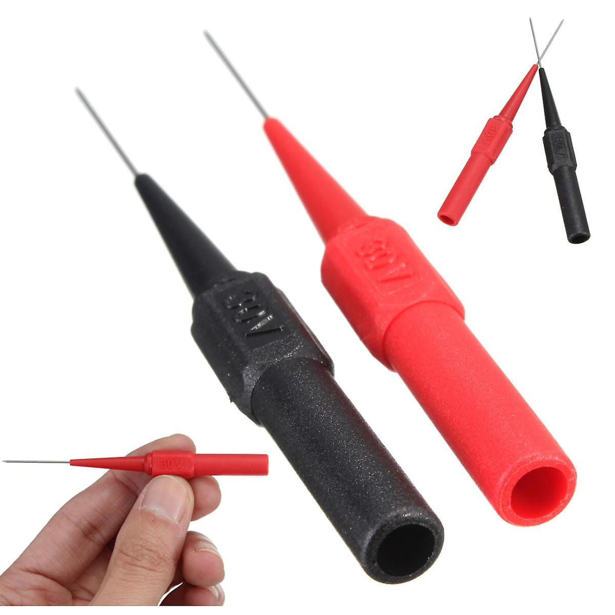 3Pcs Insulation Piercing Needle Non-destructive Multimeter Test Probe Red/black