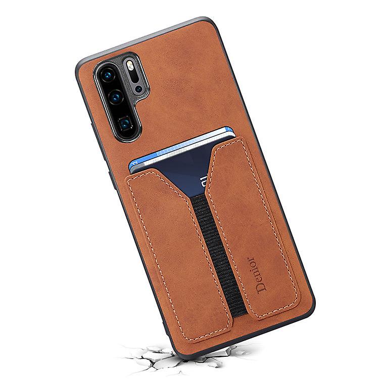 Wallet Leather Case Card Slot For Huawei P30lite Brown On1202