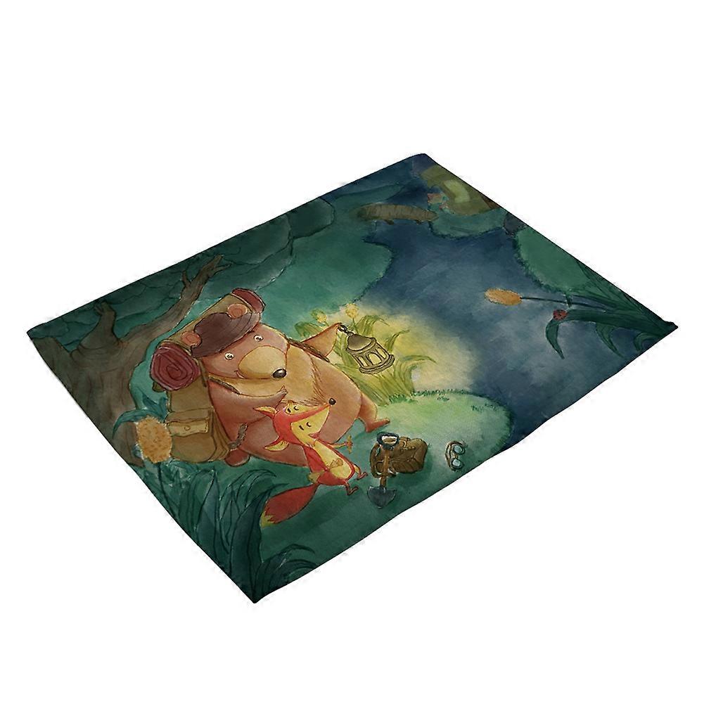 Cotton Linen Tableware Mat Animals Printing Placemat Dining Table Decor(MA0005-2)