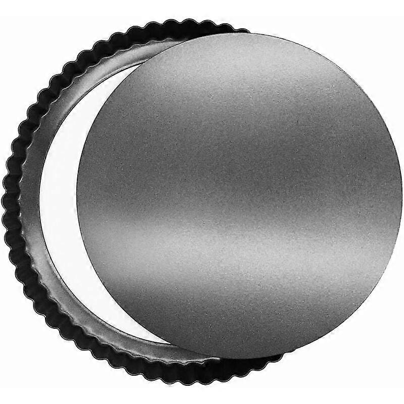 Durable Non-Stick Cake Pan with Removable Bottom, Quiche Pan, Cake Pan and Wave Point Pizza Pan (26cm Dark Grey)