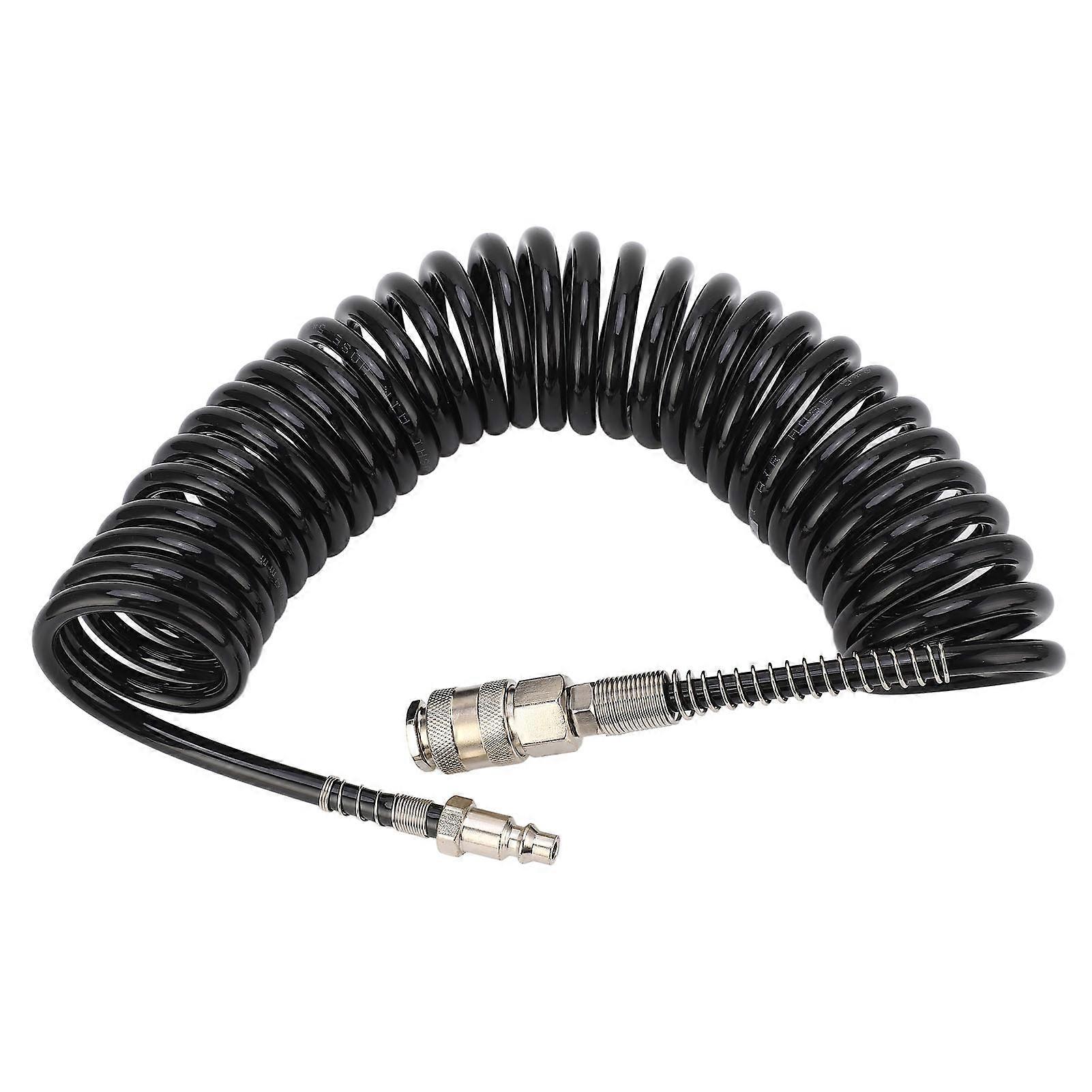 Recoil Air Hose Pressure Resistant Durable Flexible Lightweight Coiled Air Hose for Car Motorcycle 6m/19.7ft E2U612