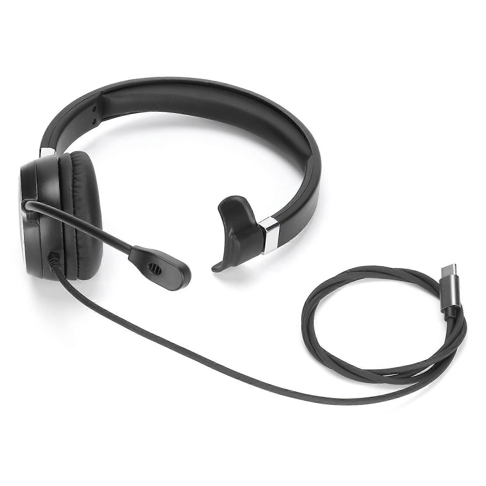 Typec Single Ear Headset Business Headset With Noise Canceling Mic And Audio Control