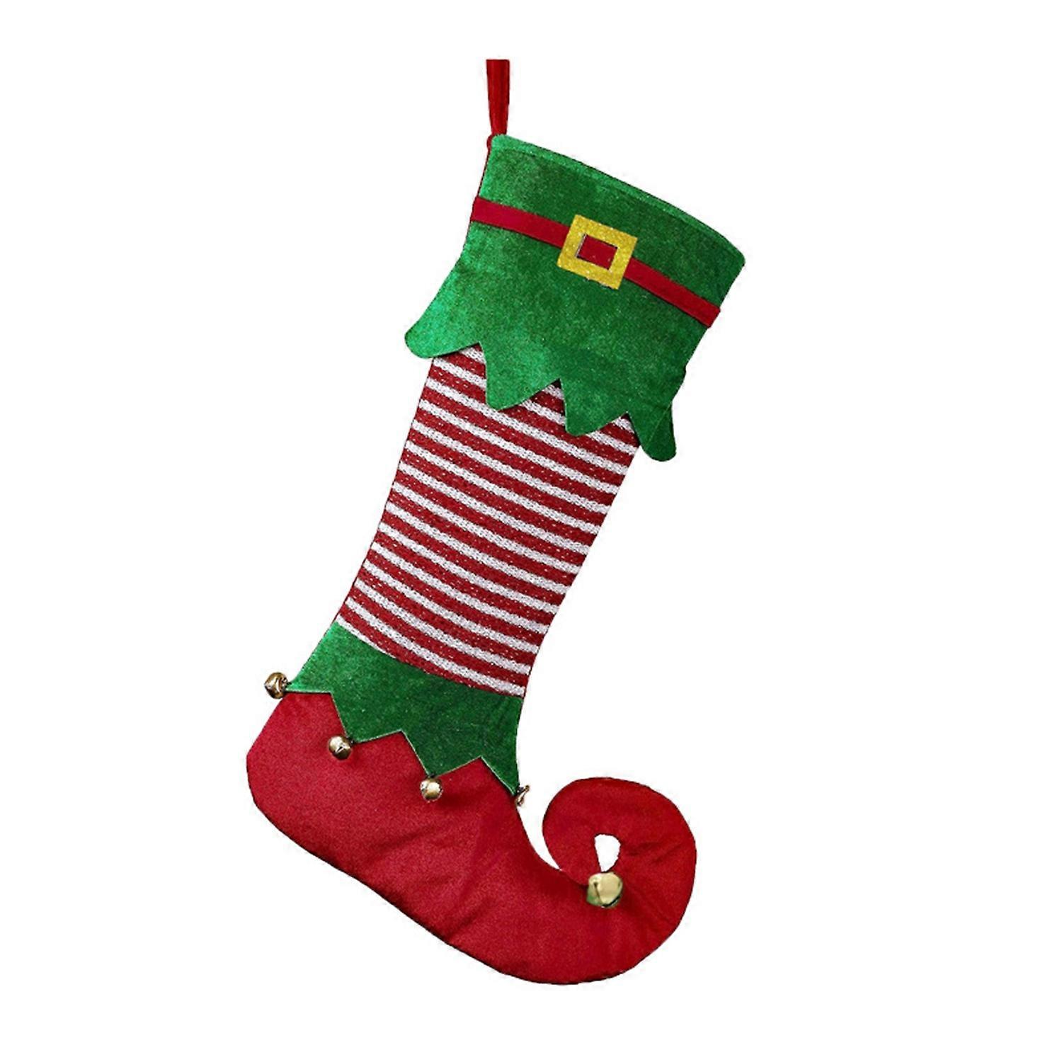Christmas Elf Stocking Large Capacity Adorable Reusable Holiday Decoration Xmas Tree Kids Gift Candy