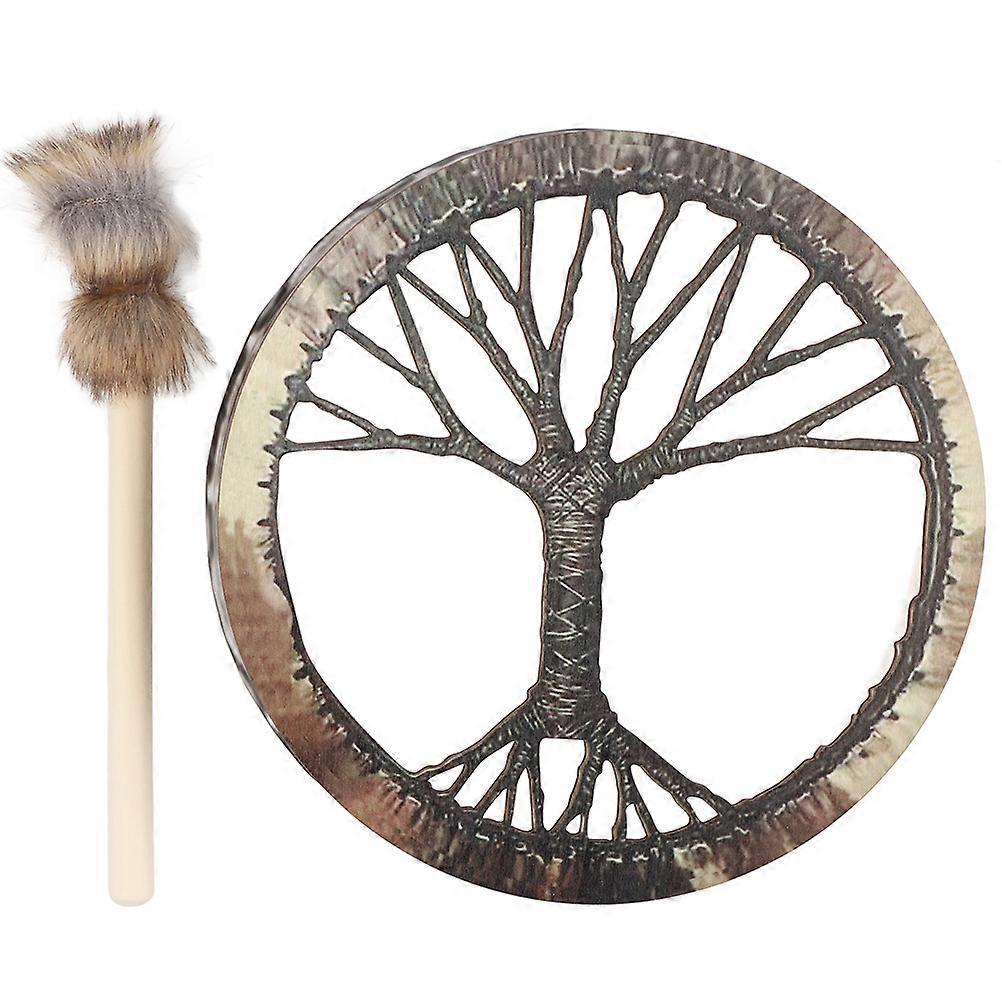 Goddess Shaman Drum Tree of Life - Handgemaakte sjamaan Drum Sjamaan Drum, Siberische sjamaan Drum Godin Drum Gaia, Muziek Spirituele Sjamaan Drum Drum met Drum Stick, 10 Healing Tender Drum