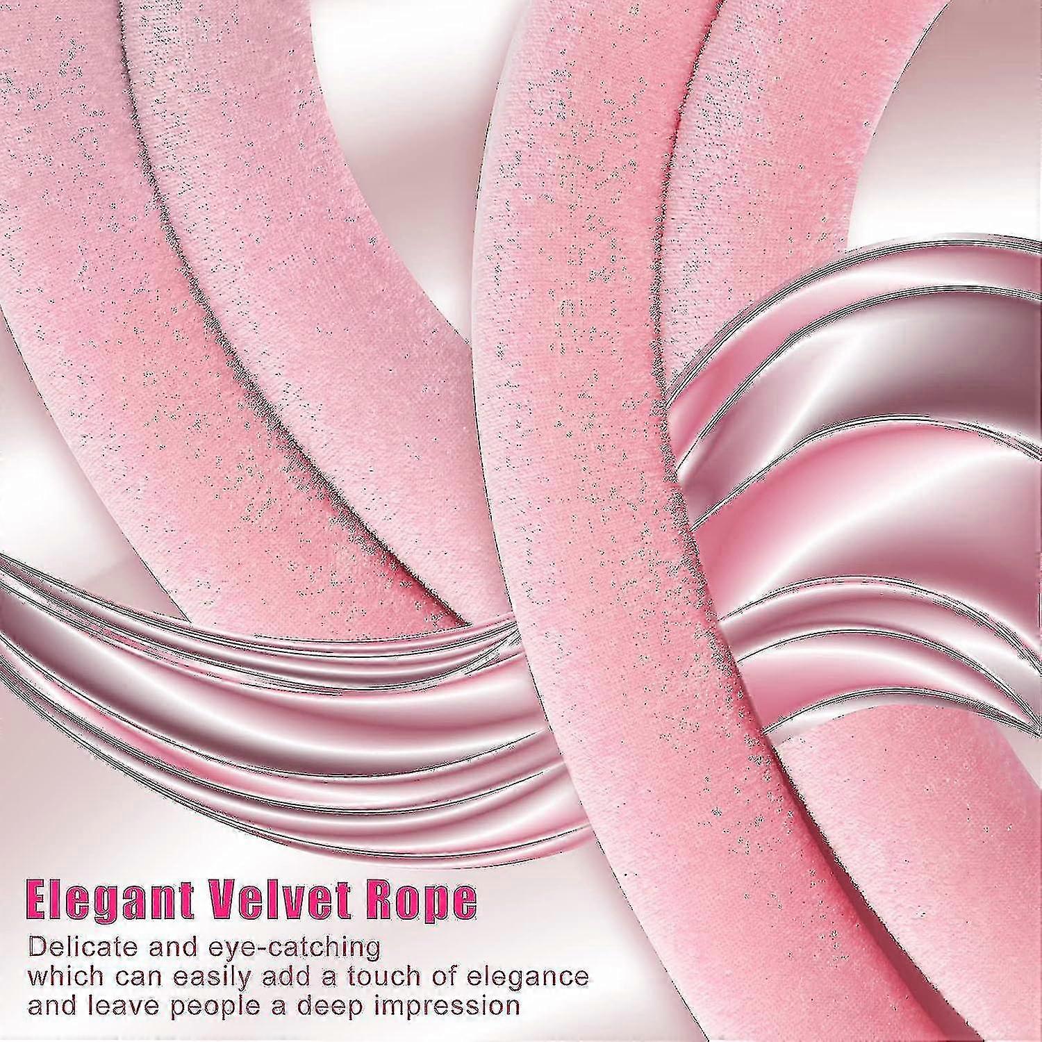 4 Pcs Pink Velvet Stanchion 6.4ft Velvet Rope, Crowd Control Ropes ...