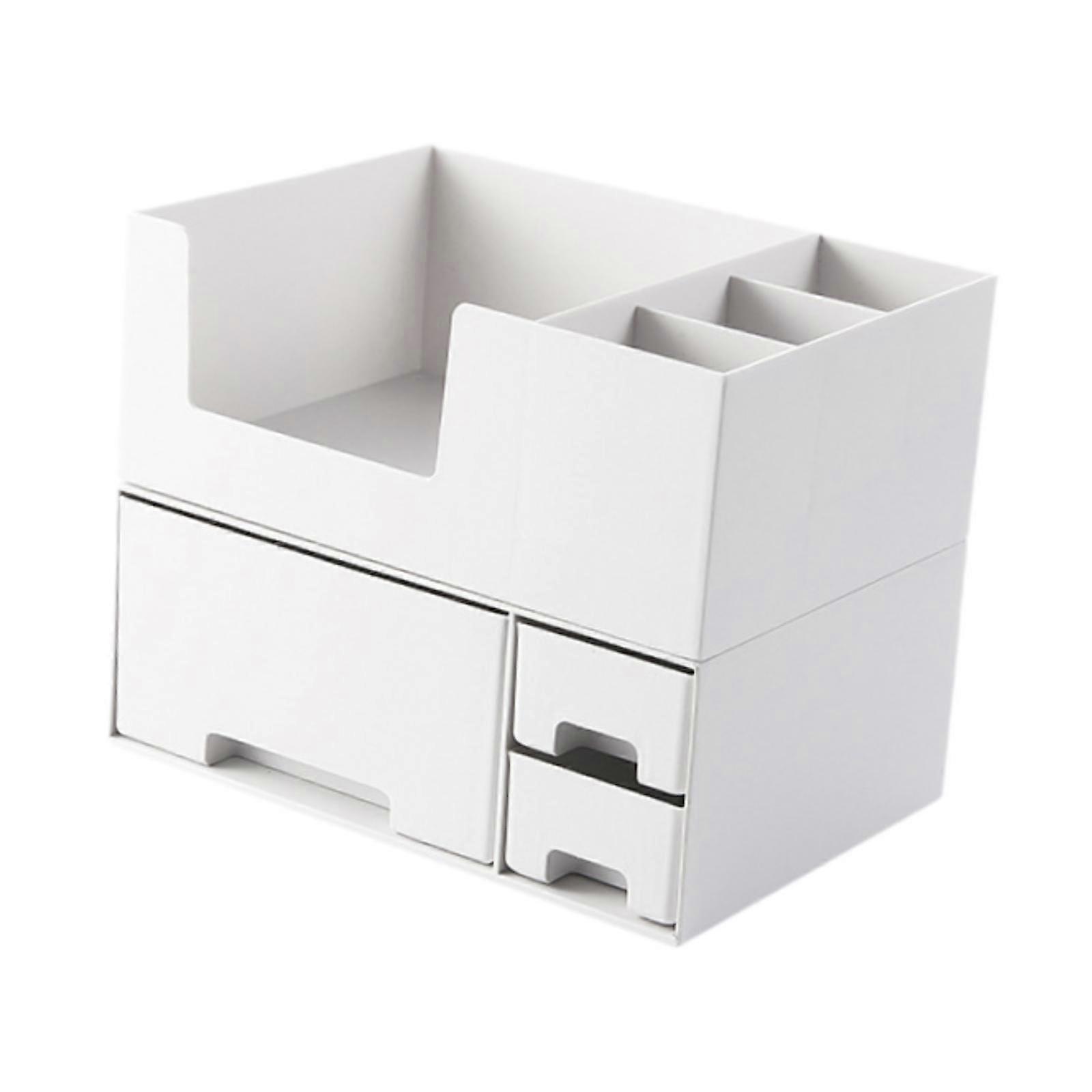 Desktop Drawer Organiser Saving Space Cosmetic Storage Box for Dresser Table White